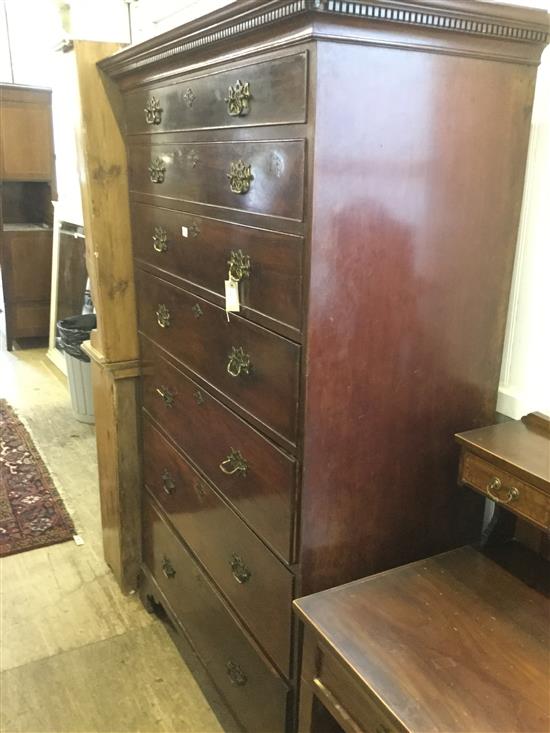 George III mahogany seven-drawer tall chest